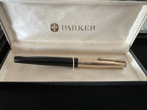 🔴 PARKER penna stilografica 17 cappuccio placcato oro scrive vintage 1962