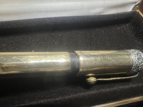 🔴 COLUMBUS penna stilografica retrattile pennino ORO 14KT funziona vintage