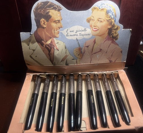 Toujours Penne Stylos-Plumes A Piston Jamais Utilisé Lot 10 Penne Vintage 1950
