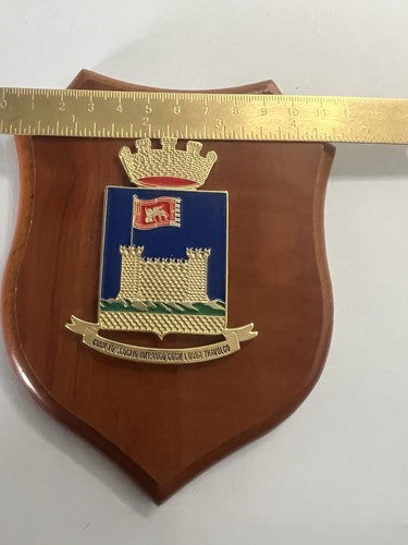 🔴 Wappen WIE DER FELSEN BRECHE ICH DIE WELLE ICH ÜBERWÄLTIGE Holzschild Emaille H 15