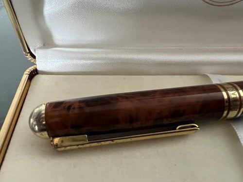 🔴 FERRARI penna stilografica lacca effetto legno pennino iridium M a cartuccia