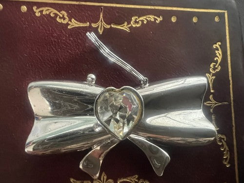 🔴 Halskette aus 925er Silber mit Hakenverschluss, Schleife mit erhabenem Herz, für 5 Stränge 