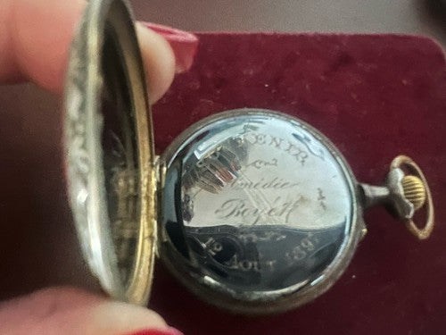 Montre Hommes Poche Amedee Bojet Acier Bruni Fonctionne Antique 1897
