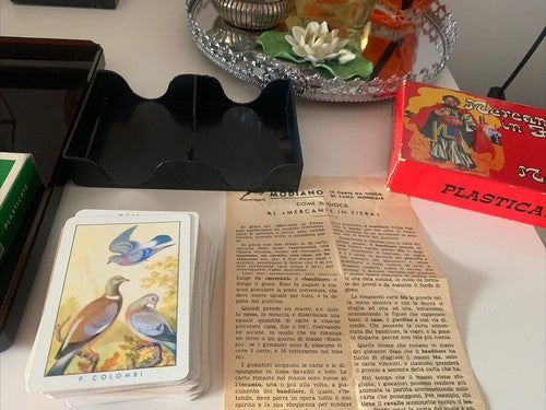 🔴 MODIANO carte gioco FRANCESI, NAPOLETANE MERCANTE IN FIERA DADI vintage