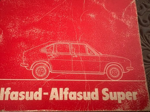 Alfasud super Livret Voiture Utilisation Entretien Italien Original Vintage