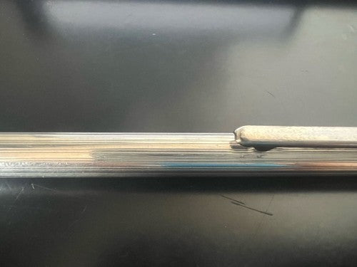 🔴 Penna sfera ARGENTO 925 MASSICCIO 925 righe pulsante a scatto scrive vintage