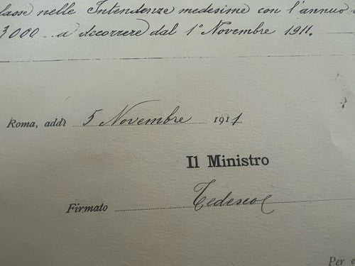 Ministre Du Trésor Conferimento Affectation De Comptable Finance Regno 1911