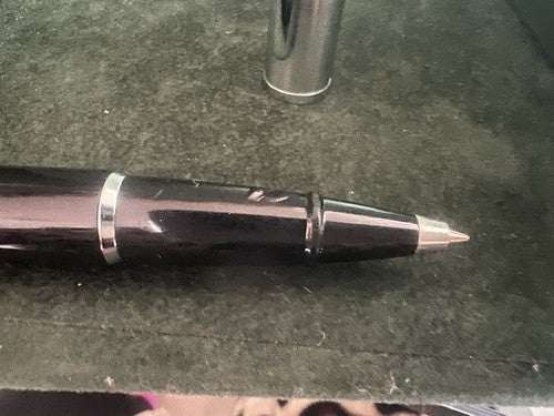 Aurora Stylo-Plume Sphère Recharge Roller Style Noire Capuche Chrome Écrit 