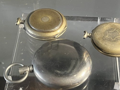 Case Pocket Watch Man Woman Chiseled Numbered Parts Spare Parts 4 Pz Vintage