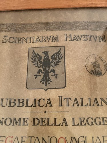 🔴 Laurea REPUBBLICA ITALIANA ingegneria industriale meccanica Napoli 1946