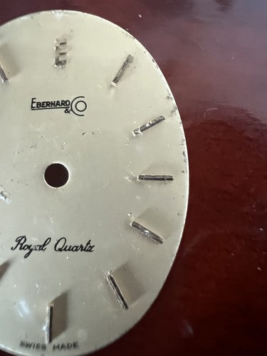Eberhard Cadran Montre Royal Quarz De Examen Pièces Vintage 