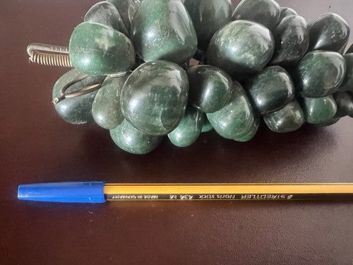 🔴 Grappolo uva GIADA VERDE autentica scultura misura naturale 16x8,5 vintage