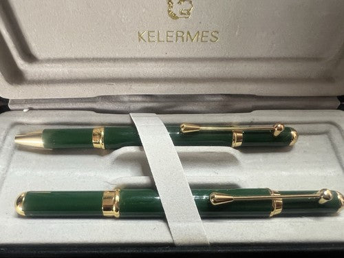 Kelermes Stylo-Plume Stylo à Plume Et Sphère 2 Couleurs Laque Vert Émeraude