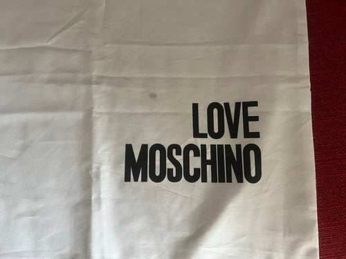 🔴 MOSCHINO sacca borsa anti polvere cotone millerighe con lacci L 49 h 49 cm