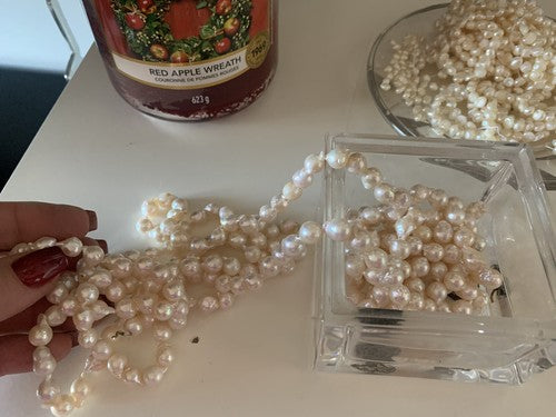 🔴 PERLE NATURALI avorio rosa scaramazze collana gioiello fai da te 685 gammi