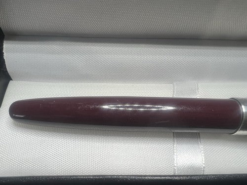 🔴 DELTA penna sfera roller GRAFFITI lacca bordeaux profili laminati argento