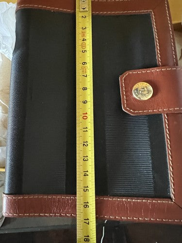 Fendi Amène Agenda Tissu Noir et Cuir Roma mit Boîte Vintage L 13 H 17 
