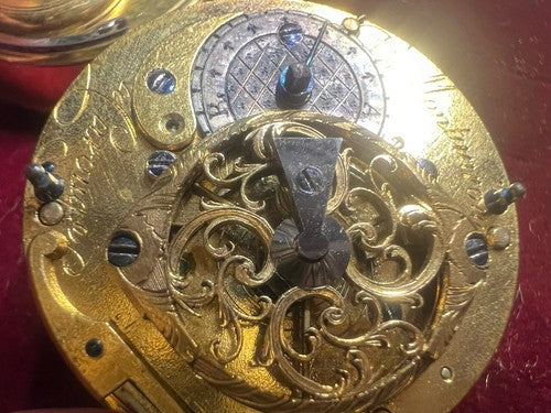 Bewegung GIRARD DE MONT ROUGE Französische Antike Taschenuhr Verga 1770 