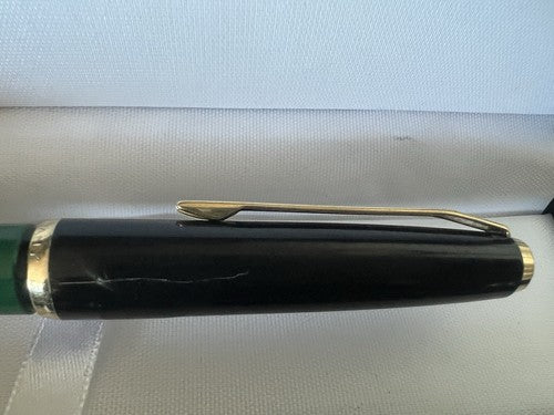 🔴 PELIKAN fountain pen green black MK10 piston writes cap lesion 2 