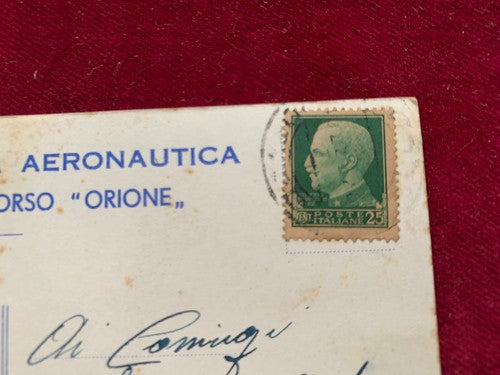 Postcard Stamped Regia Academy Royal Airforce Stamp 1937