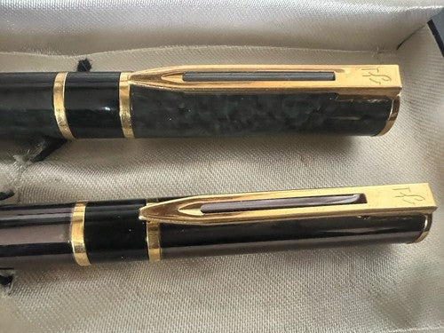 🔴 WATERMAN penna stilografica Laureat lacca GRIGIA pennino F sfera CANNA FUCILE