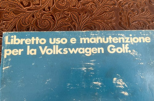 Volkswagen Golf Broschüre Fahrzeugwartung Italienisches Original Vintage 1980 