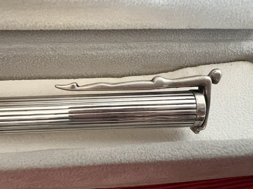 🔴 OTTAVIANI penna stilografica ARGENTO MASSICCIO 925 lacca scultura corpo uomo