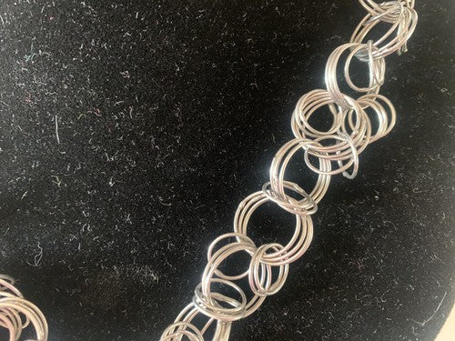 Collier, Collier Maria Cristina Sterling Tout en Argent Rhodié Et Cœurs 