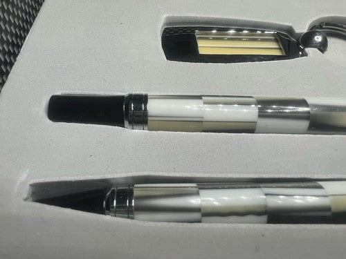 🔴 Penna sfera e roller in lacca con portachiavi scrivono confezione regalo