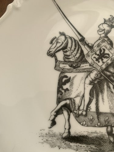 🔴 TIRSCHENREUTH piatto porcellana Germany a parete CAVALIERE 2 vintage 25 cm