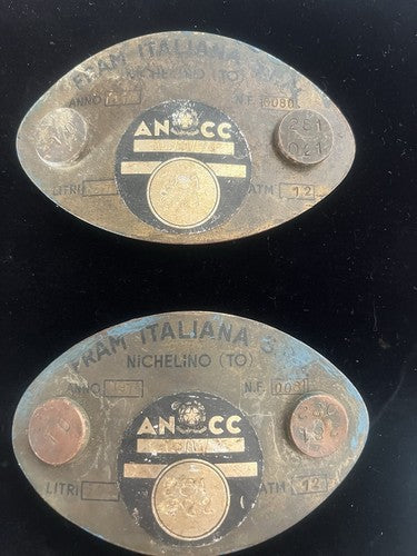 🔴 Targhe ANCC Fram Italiana placche medaglie metallo stemmi vintage NUMERATE