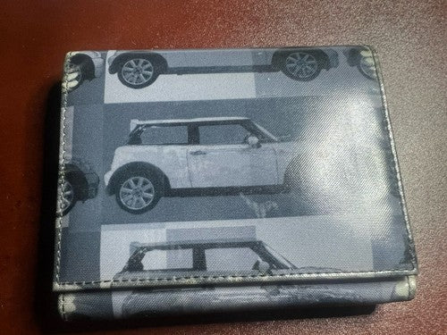 Mini Portefeuille Unisexe Gris Logo Voiture De Collection Vintage