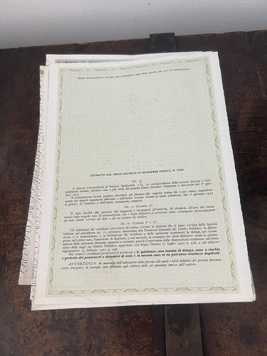 🔴 KINGDOM OF ITALY 5% redeemable loan 24 pieces 1937-1938-1939 