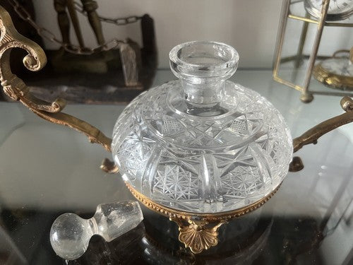 🔴 Porta profumo CRISTALLO essenza porta olio aceto tavola piedistallo vintage