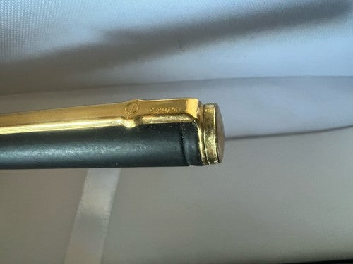 🔴 GOLDRING penna sfera lacca nera opaca profili dorati scrive prodotta Germania