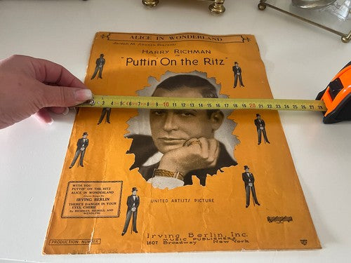 🔴 Spartito musicale ALICE IN WONDERLAND Harry Richman PUTTIN ON THE RITZ 1920