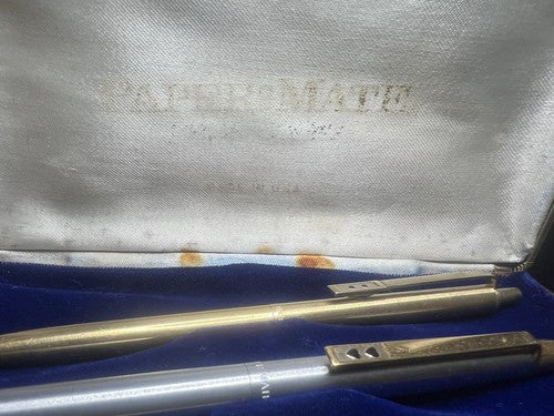 Papermate Pen Fountain Pen (M) And Sphere Scrivono With Pencil Case Vintage