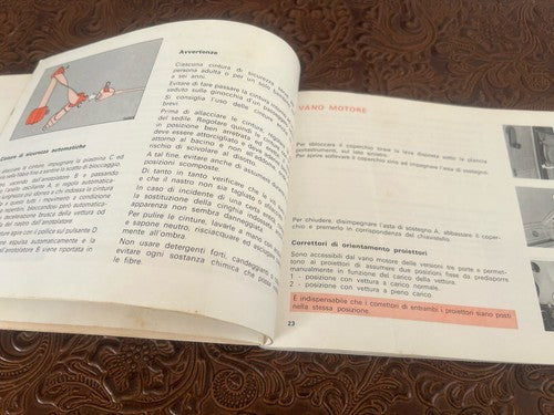 Fiat 127 Booklet Car Use Maintenance Italian Original Vintage