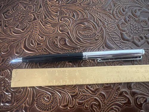 Papermate Druckbleistift, schwarze Kappe, Chrom, Vintage 