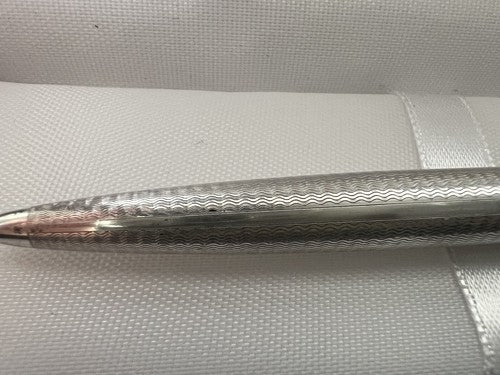 🔴 Penna sfera ARGENTO MASSICCIO 925 cesellata bassorilievo guillocchè 14