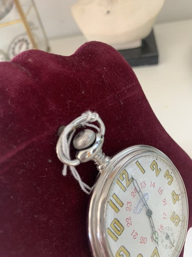 🔴 Orologio tasca CHRONOMETRE LES POILUS uomo quarzo parti ricambio