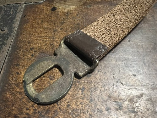 🔴 ROYAL CARABINERS cinta militare 12 th di cuoio inglese fibbia metallo VINTAGE