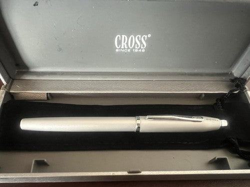 🔴 CROSS penna stilografica lacca grigia Giubileo 2000 a cartuccia con astuccio