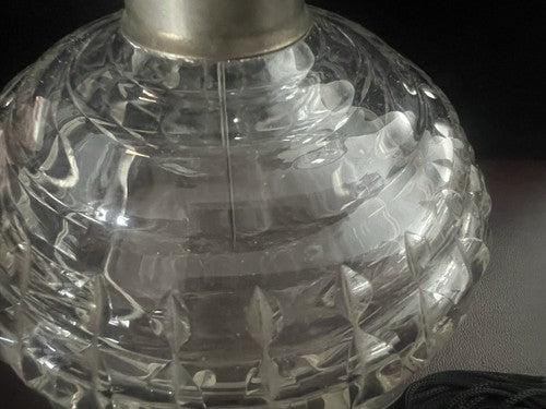 Porte- de Parfum Verre Gravé Avec Pompe Grande Format Original Vintage