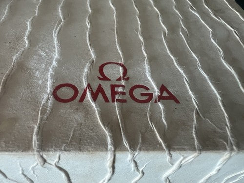 🔴 OMEGA box scatola orologio polso astuccio cofanetto con nastro rosso