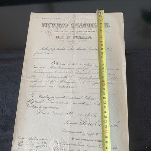 🔴 VITTORIO EMANUELE III, Titel FINANZRECHNER, Dekret des RECHNUNGSPRÜFERGERICHTS 1920 