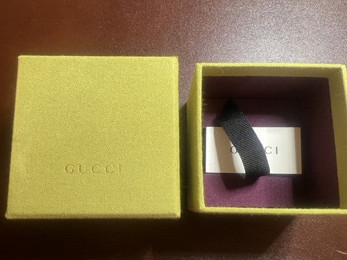 🔴 GUCCI scatola gioiello astuccio cofanetto verde telato con istruzioni