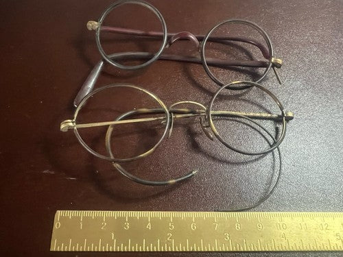 🔴 Montature OCCHIALI ANTICHI metallo e bachelite leggeri Charlie Chaplin 1800