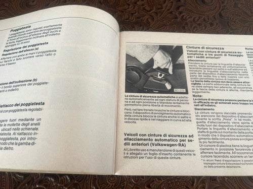 Volkswagen Golf Booklet Car Use Maintenance Italian Original Vintage 1979