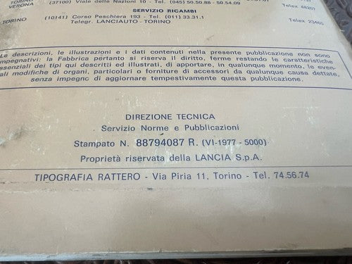 Lancia BETA 1300 1600 2000 Booklet Car Use Maintenance Original Vintage 